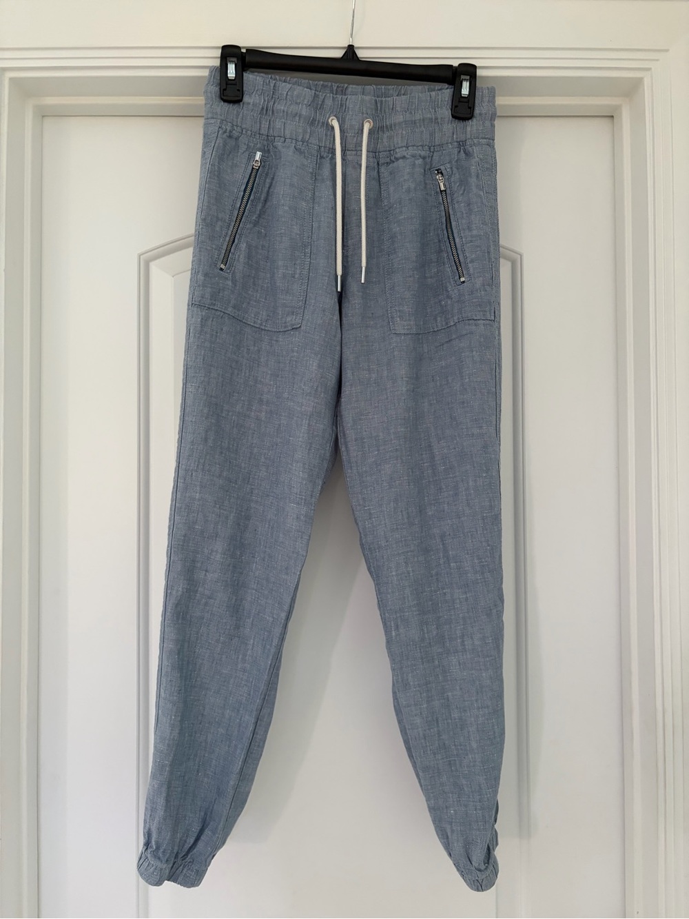 Athleta Light Blue Linen Drawstring Joggers Size 0